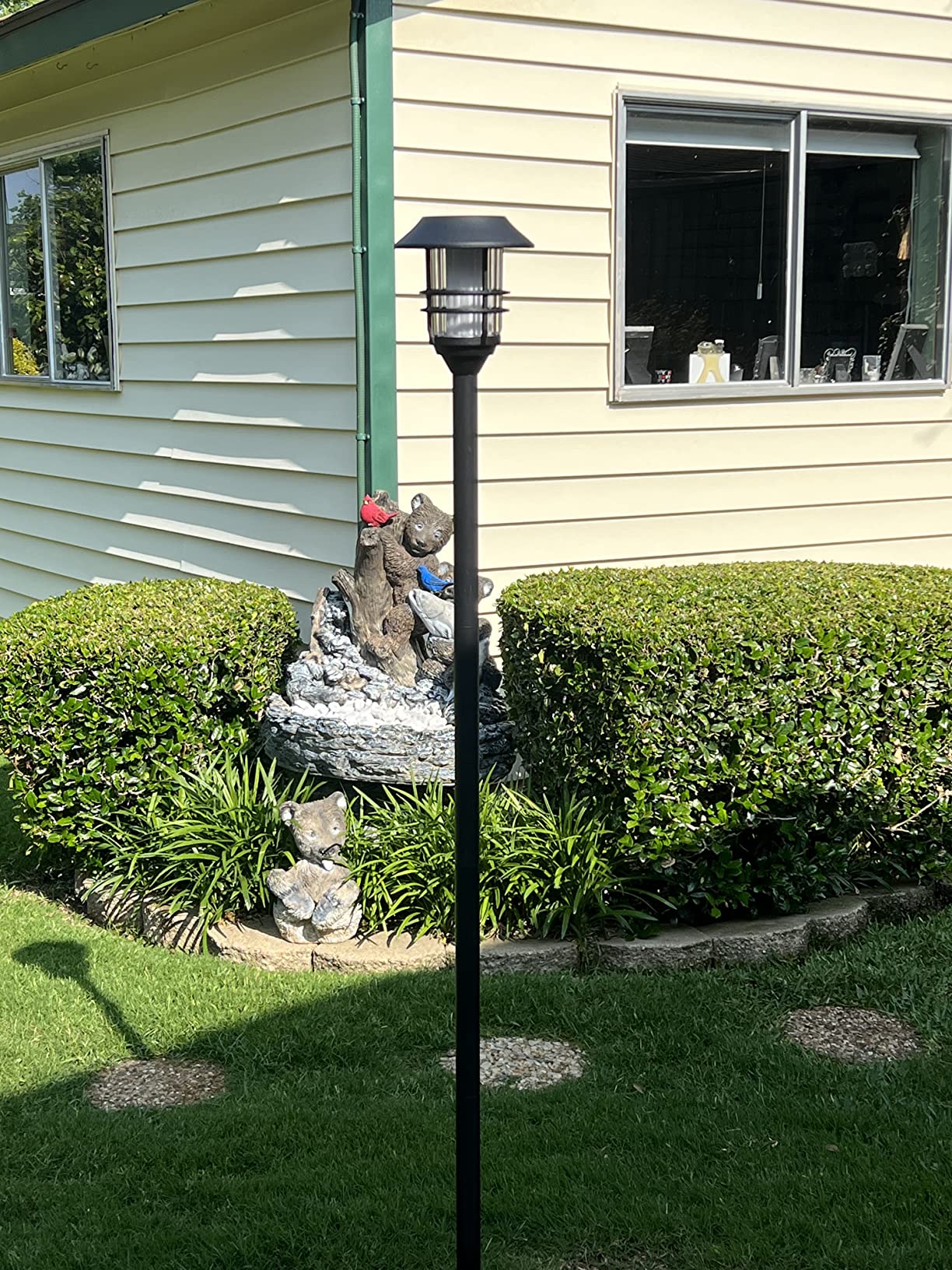 ZOOHAR Solar Outdoor Lights,Extra-Tall Solar Torches with Flickering Flame 4-Pack Waterproof Garden Lights,Stainless Steel Pathway Lighting Garden Decor, Yard Decorations Outdoor Auto On/Off customer photo 2