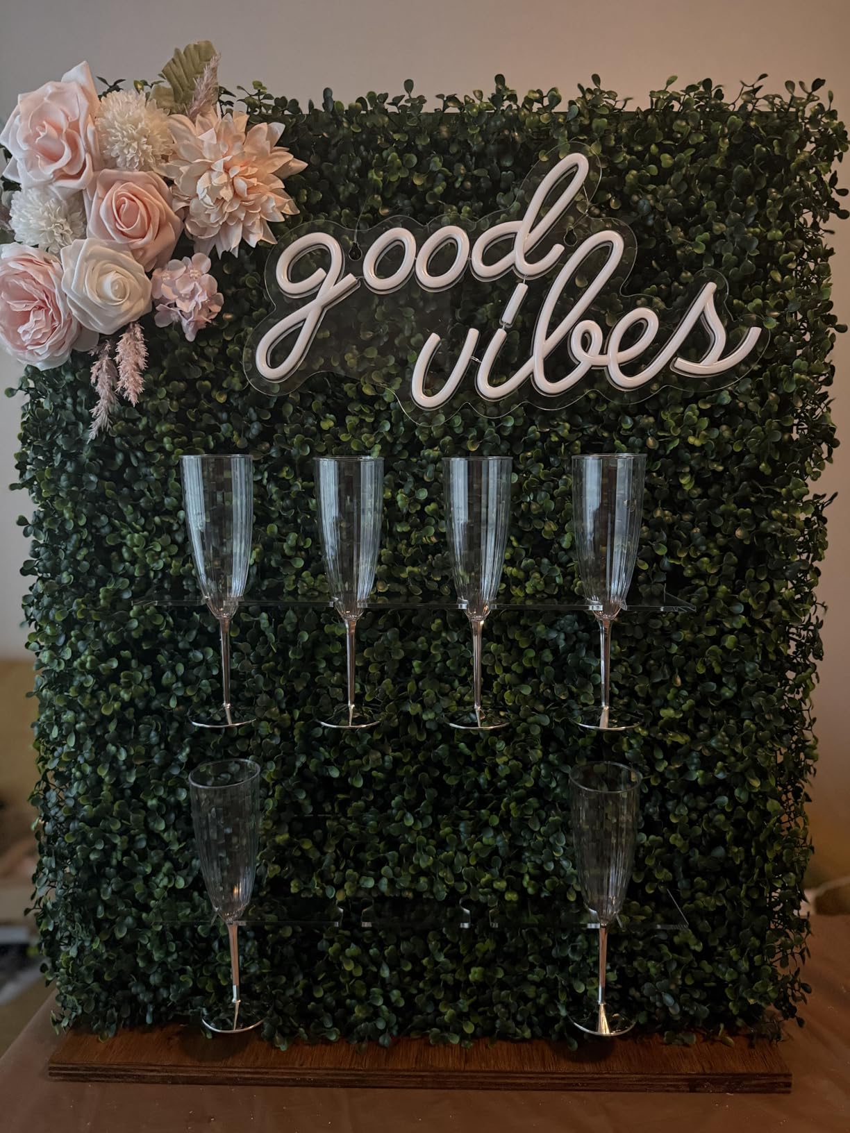 DECANIT Good Vibes Neon Sign Ice Blue, Cool LED Light for Wall Decor, Game Room, Man Cave, Bar, Streamer Setup, USB Powered Gamer Gift customer photo 2