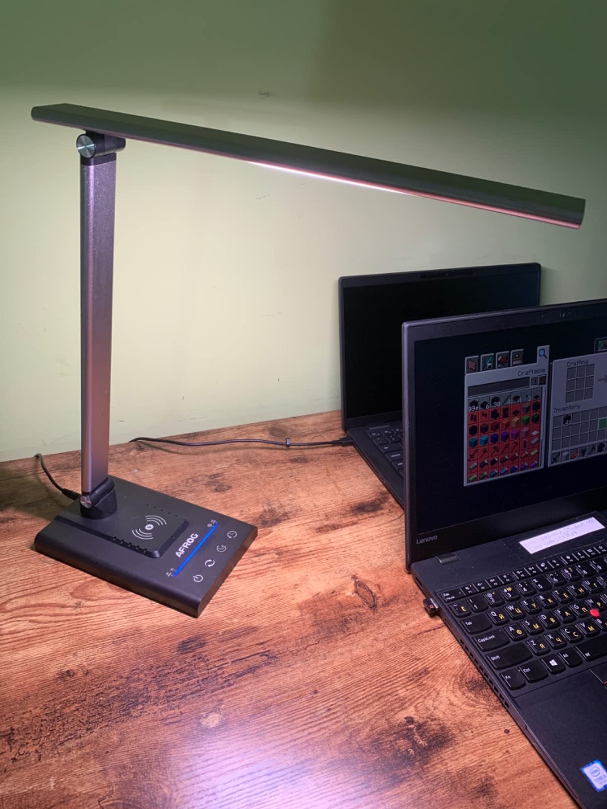 AFROG 5th Gen Multifunctional LED Desk Lamp with 10W Fast Wireless Charger, USB Charging Port, 1800Lux Super Bright, 5 Lighting Mode, 7 Brightness, Touch Control, Auto Timer, 15W Office Table Lamp customer photo 1