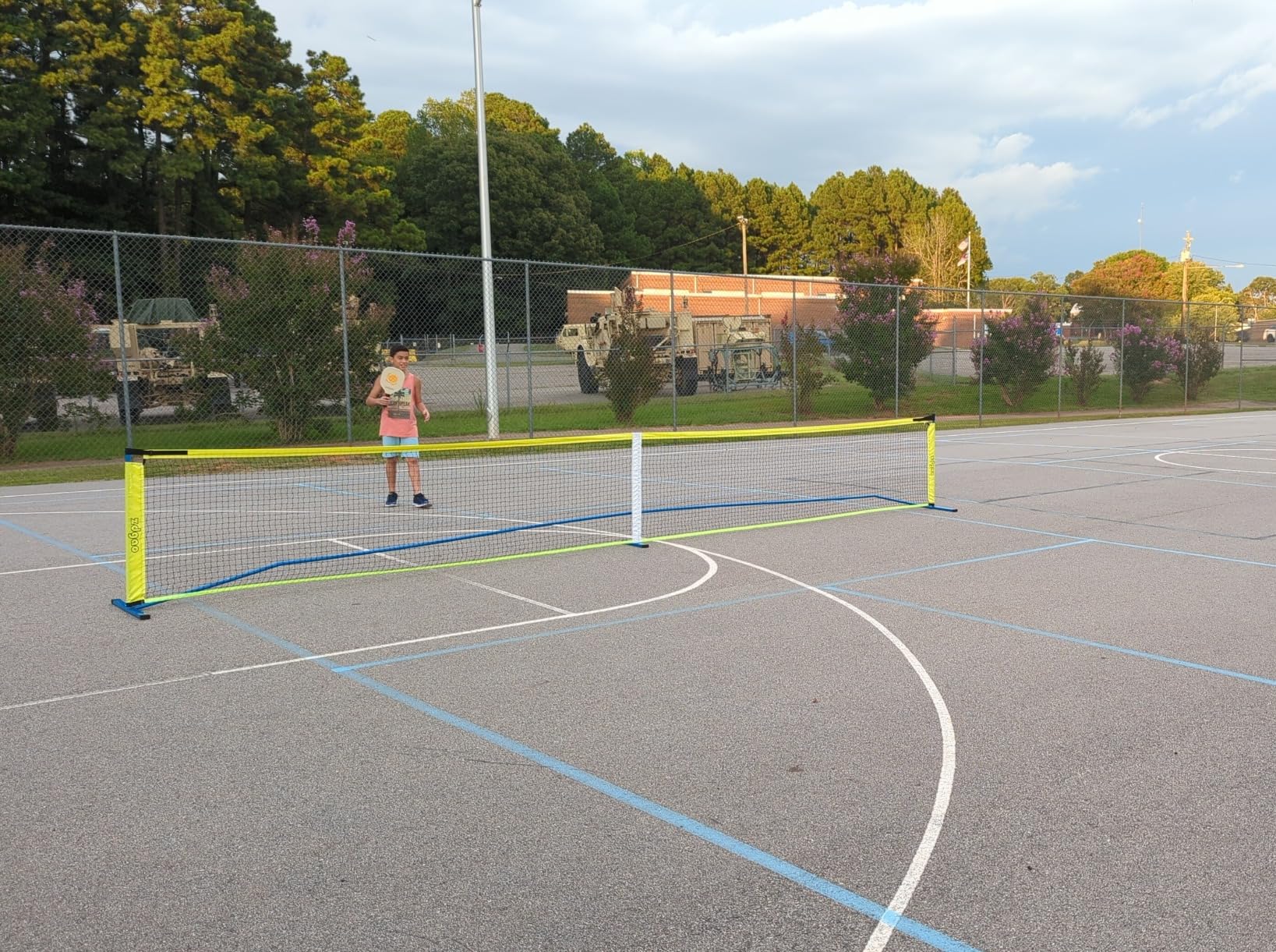 Pickleball Net Set for Driveway, 22FT Regulation Size Portable Pickle Ball Net with Paddles Set of 4, Outdoor Pickleballs and Carry Bag, Easy Setup for Indoor, Outdoor, Backyard customer photo 1