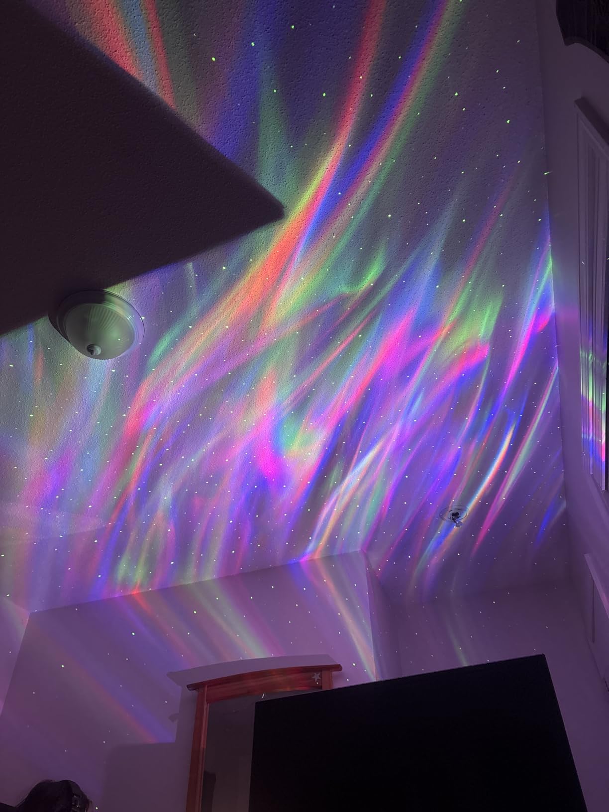 Northern Lights Aurora Projector, Star Projector Music Speaker, White Noise Night Light Galaxy Projector for Kids Adults, for Home Decor Bedroom/Ceiling/Party (Black) customer photo 2