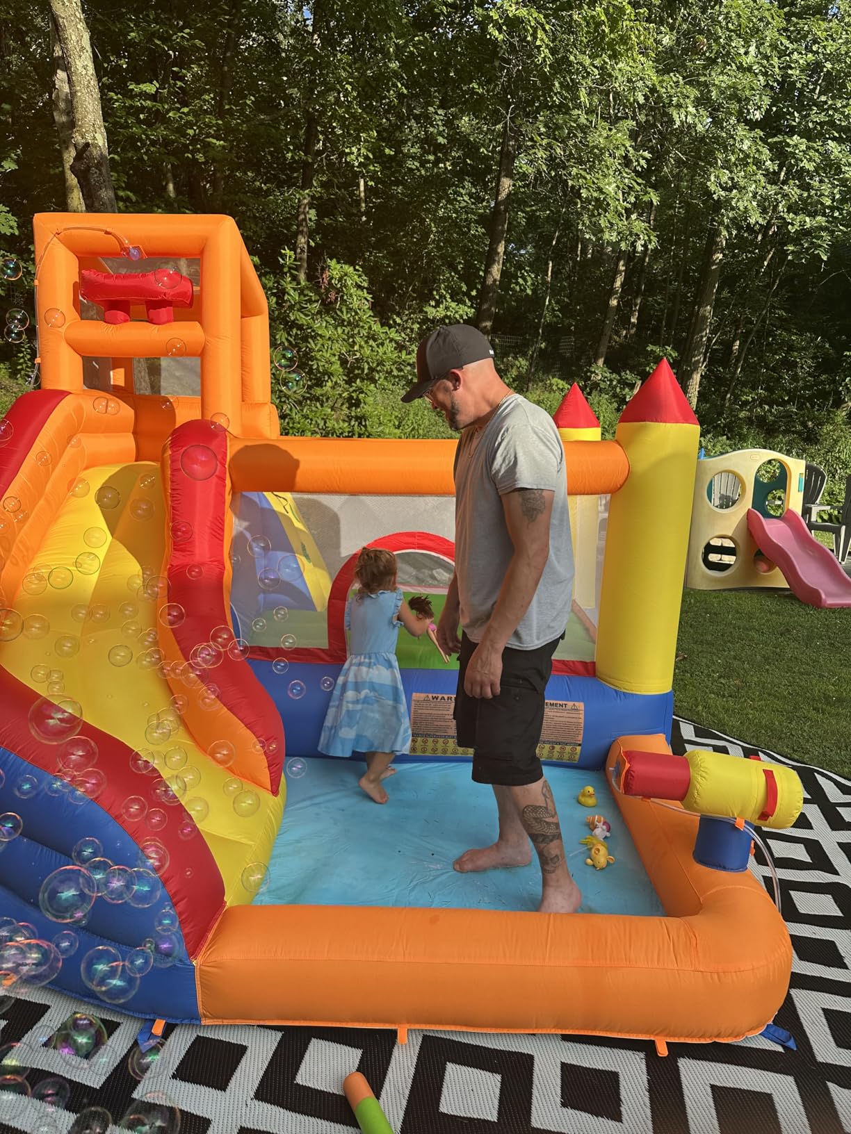 HuaKastro Inflatable Water Slide Bounce House for Kids with Pool, 5-in-1 Indoor/Outdoor Blow Up Play Center for Climbing, Sliding, Jumping and Splashing Fun, Blower Included customer photo 1