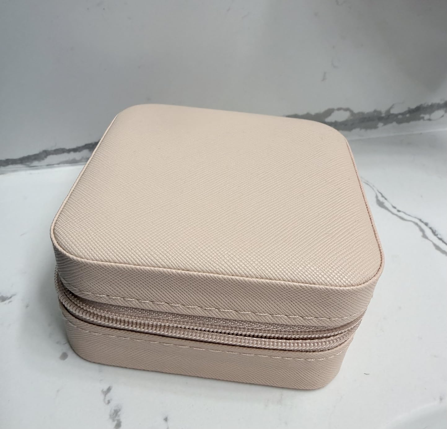 TRODANCE Mini Jewelry Travel Case, Small Portable Jewelry Organizer Box Portable Display Storage Box for Rings Earrings Necklaces, Gifts for Girl, Women, Wedding, Birthday, Mom, Mother's Day (Blue) customer photo 2