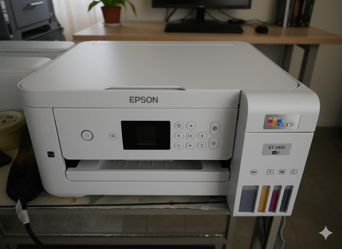 Epson EcoTank ET-2850 Wireless Color All-in-One Cartridge-Free Supertank Printer with Scan, Copy and Auto 2-Sided Printing - White customer photo 1