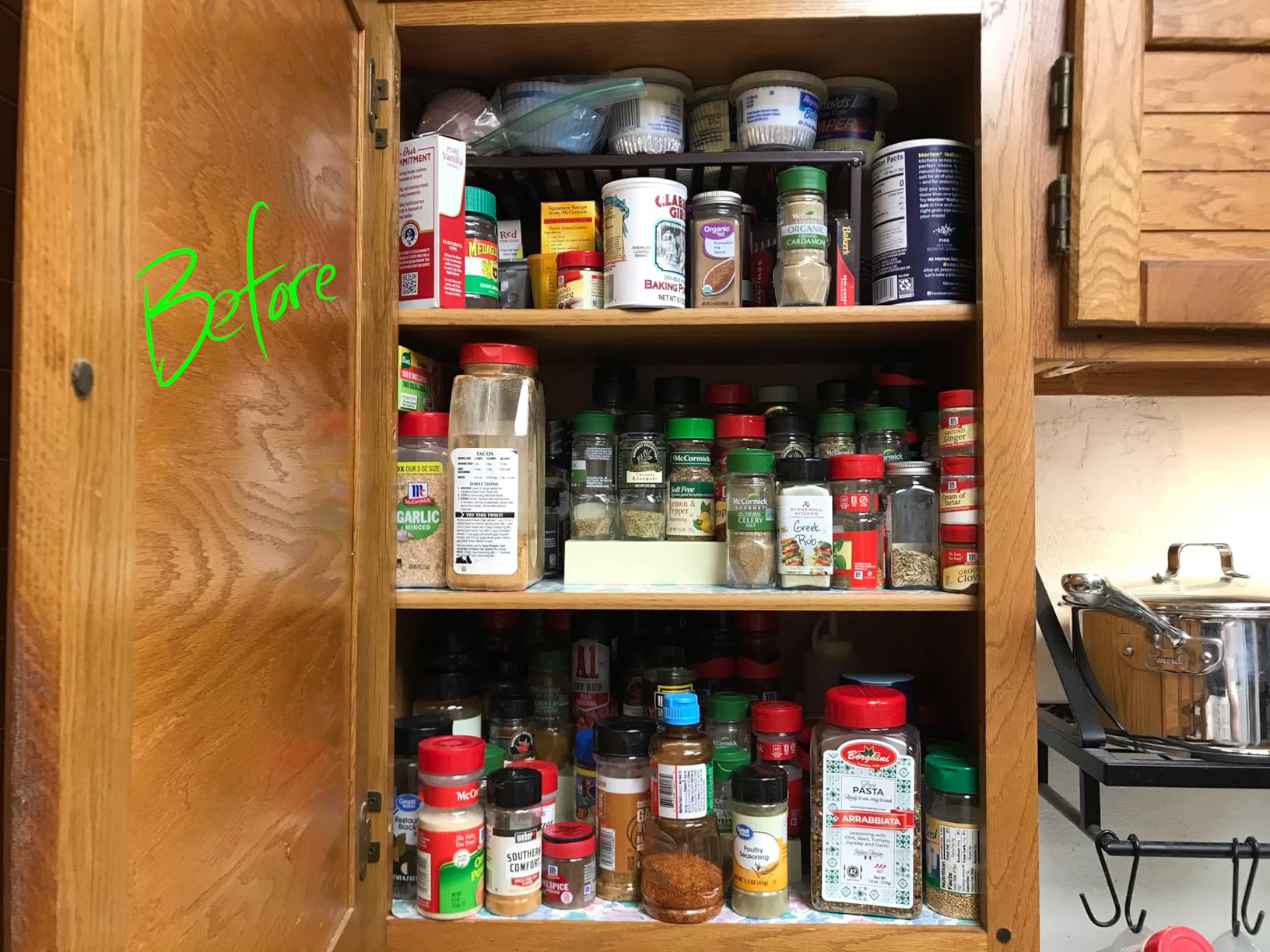 SpaceAid Pull Out Spice Rack Organizer for Cabinet, Heavy Duty Slide Out Seasoning Kitchen Organizer customer photo 2