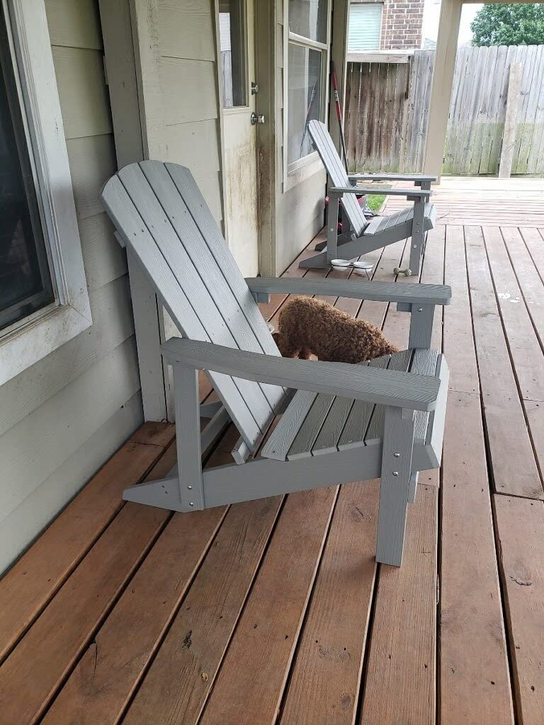 Flash Furniture Charlestown Poly Resin Adirondack Chair - Gray - All Weather - Indoor/Outdoor - Set of 2 customer photo 2