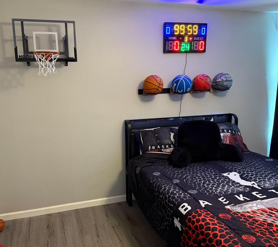 Franklin Sports Wall Mounted Basketball Hoop - Fully Adjustable - Shatter Resistant - Accessories Included Black/White customer photo 1