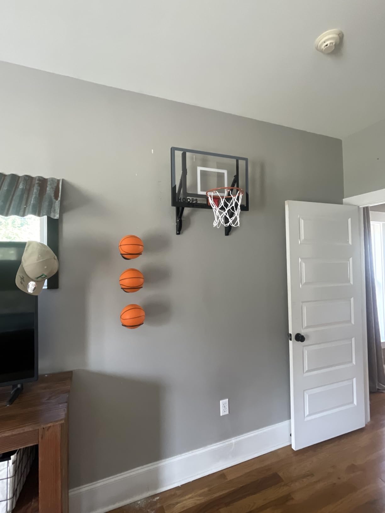 Franklin Sports Wall Mounted Basketball Hoop - Fully Adjustable - Shatter Resistant - Accessories Included Black/White customer photo 2
