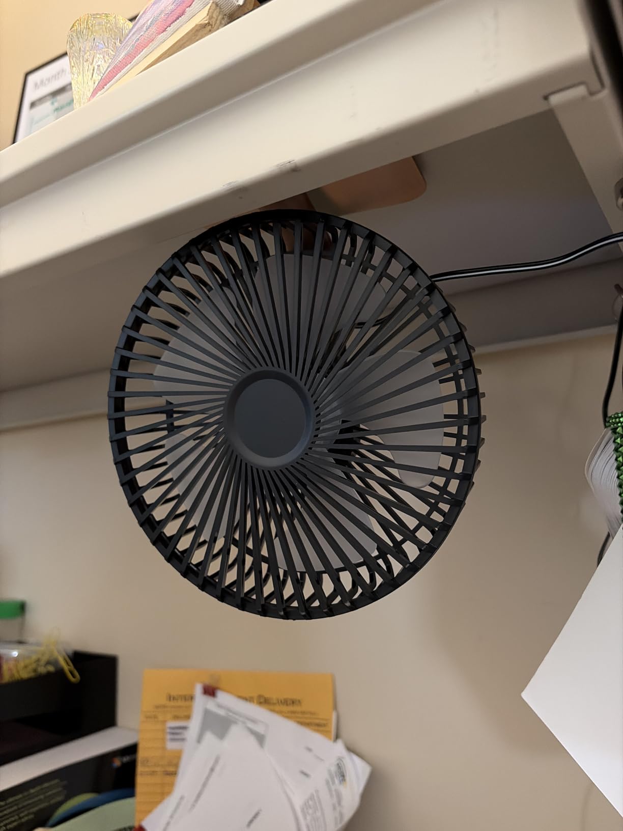 SLENPET 6 inch USB Small Desk Fan, 4 Speeds, Ultra-quiet, 90° Adjustment for Better Cooling, Portable Mini Powerful Desktop Table Fan, Mini Personal Fan for Home Office, Metal Base, Bronze customer photo 1