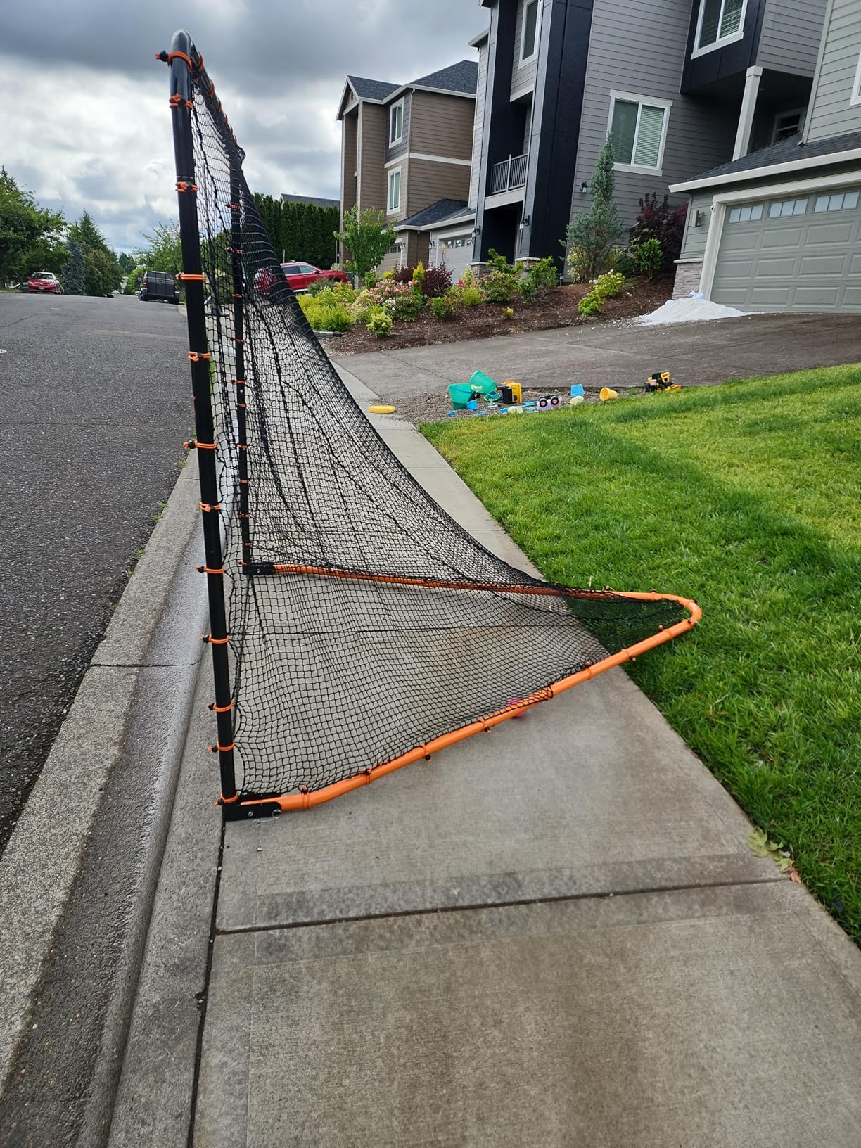 Lacrosse Goal Net (6'W x 6'H x 7'D) Folding Lacrosse Net for Backyard | Powder Coated Steel Frame, UV Treated Netting customer photo 2