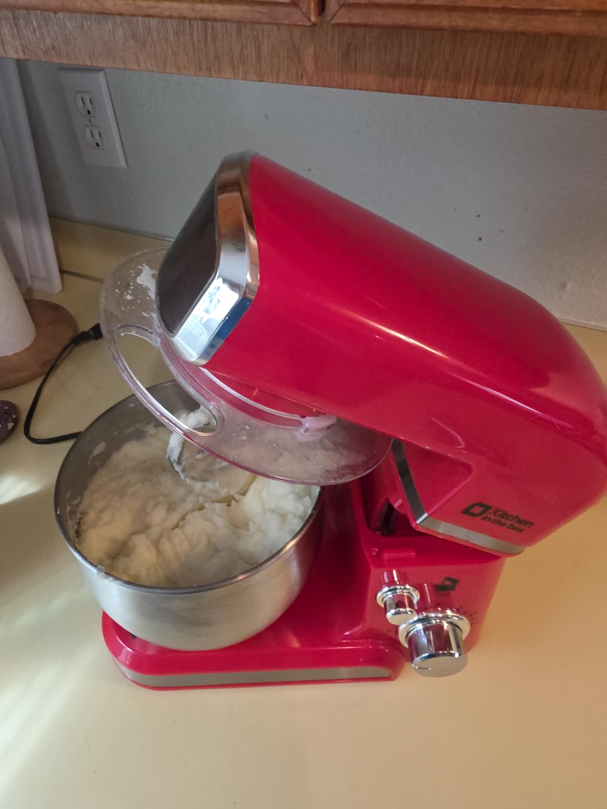 Kitchen in the box Stand Mixer,3.2Qt Small Electric Food Mixer,6 Speeds Portable Lightweight Kitchen Mixer for Daily Use with Egg Whisk,Dough Hook,Flat Beater (Pink) customer photo 1