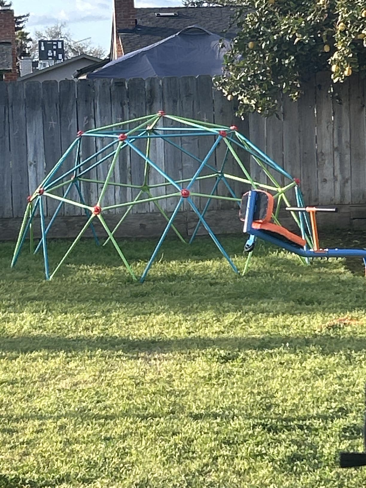 Zupapa 10FT Climbing Dome, Outdoor Jungle Gym for Kids with Climbing Grip - Geometric Dome Climber Supports 1000LBS Outdoor Playset and Easy Assembly Outdoor Play Equipment for Kids (Turquoise, 10FT) customer photo 2