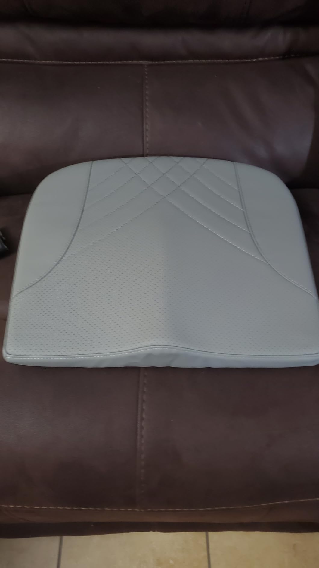 kingphenix Premium Car Seat Cushion, Memory Foam Driver Seat Cushion to Improve Driving View- Coccyx & Lower Back Pain Relief - Seat Cushion for Car, Truck, Office Chair (Leather Black) customer photo 1
