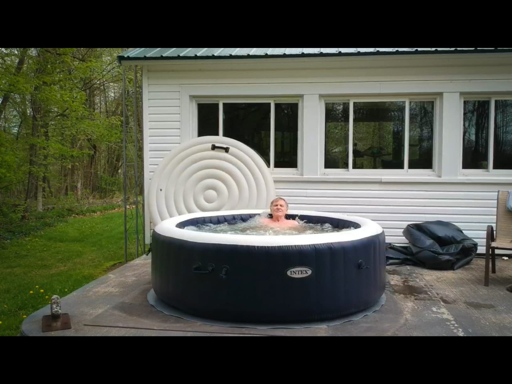 INTEX 28429EP PureSpa Plus Bubble Massage Spa Set: Includes - 2 Contoured Headrest - LED Light - 4 Person Capacity - 77
