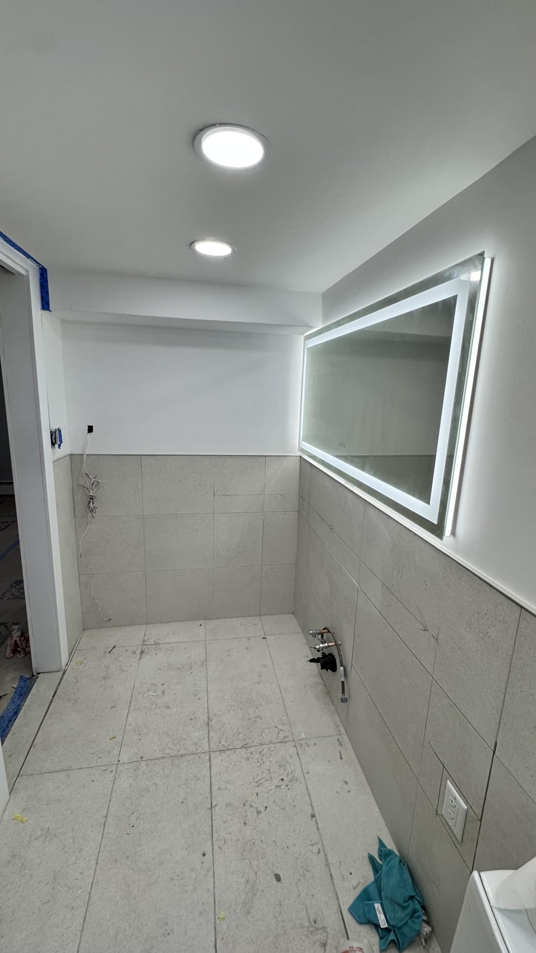 Amorho LED Bathroom Mirror 60'' X36'' with Front and Backlight, Large Dimmable Wall Mirrors with Anti-Fog, Shatter-Proof, Memory, 3 Colors, Double LED Vanity Mirror customer photo 1