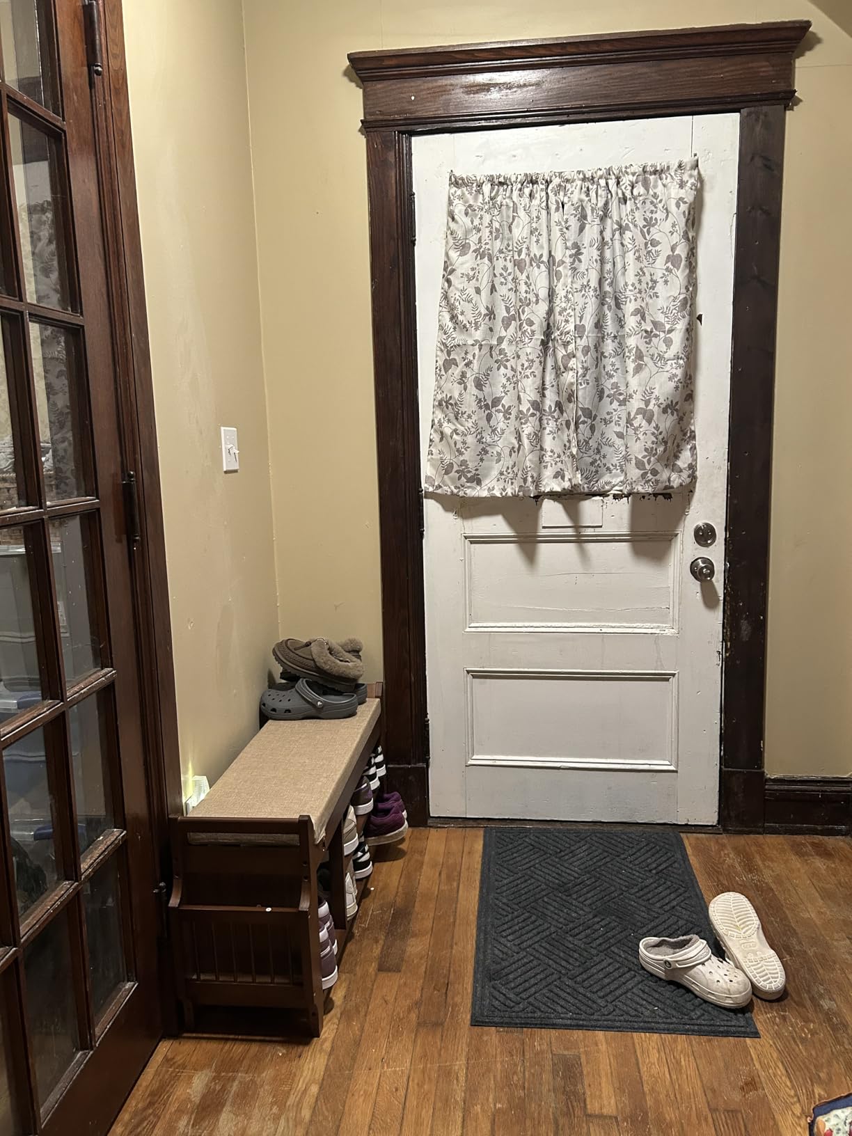 PETKABOO Shoe Bench with Hidden Drawer and Side Holder, 2 Tier Entryway Bench with Storage 39.4 in, Bamboo Shoe Rack with Cushion for Entryway Hallway Living Room Bedroom customer photo 1