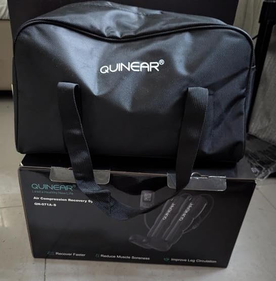 QUINEAR Air Compression Recovery System, Professional Sequential Device for Massage Therapy, Foot and Leg Recovery Boots to Improve Circulation for Athletes, FSA-HSA Eligible (Medium) customer photo 2