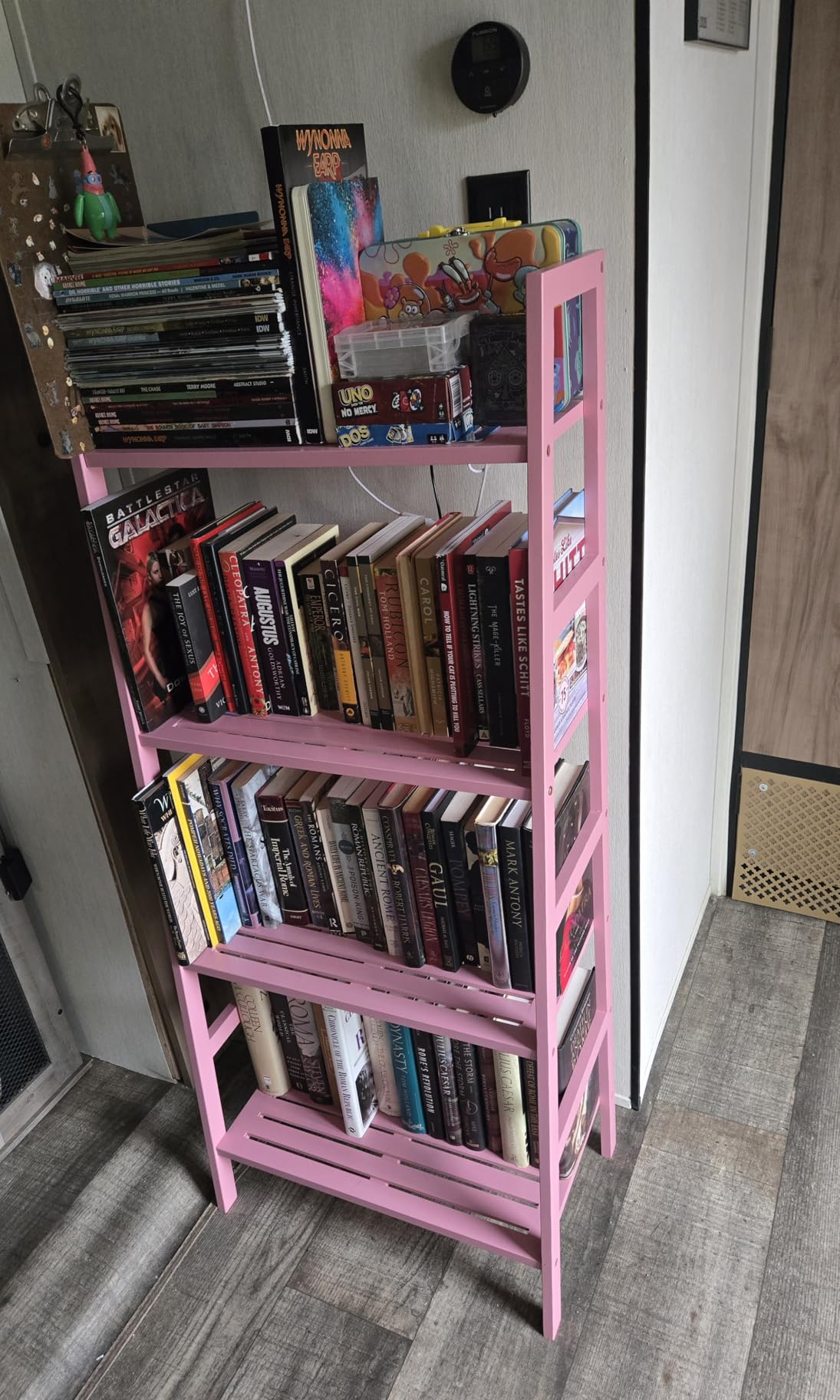 Homykic Ladder Shelf, 4-Tier Bamboo Ladder Bookshelf, 49.2