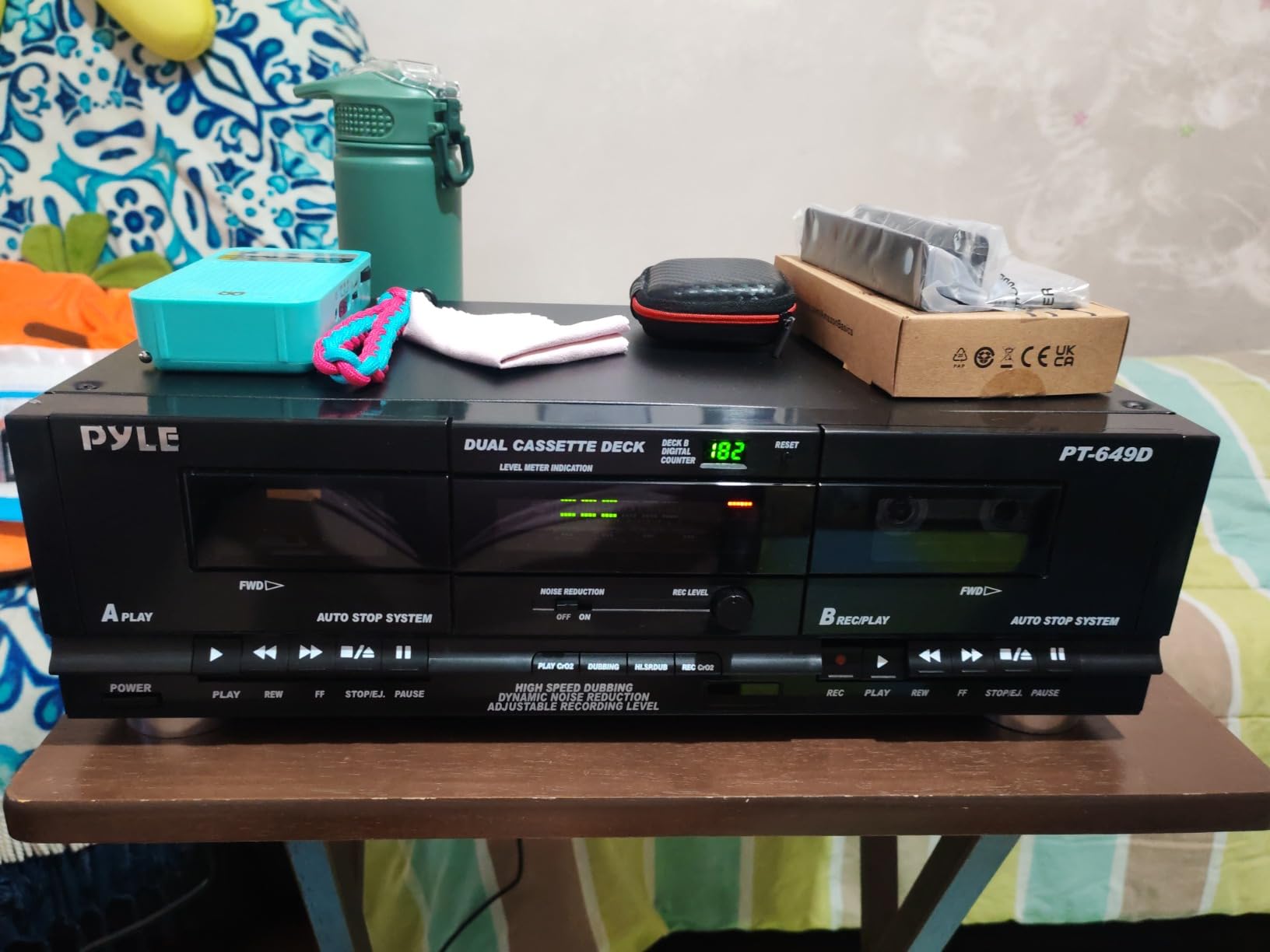 PyleUsa Dual Stereo Cassette Tape Deck-Double Cassette Recorder w/ MP3 Music Converter, RCA for Recording, Dubbing, USB, Retro Design - for Standard/CrO2 Tapes customer photo 1