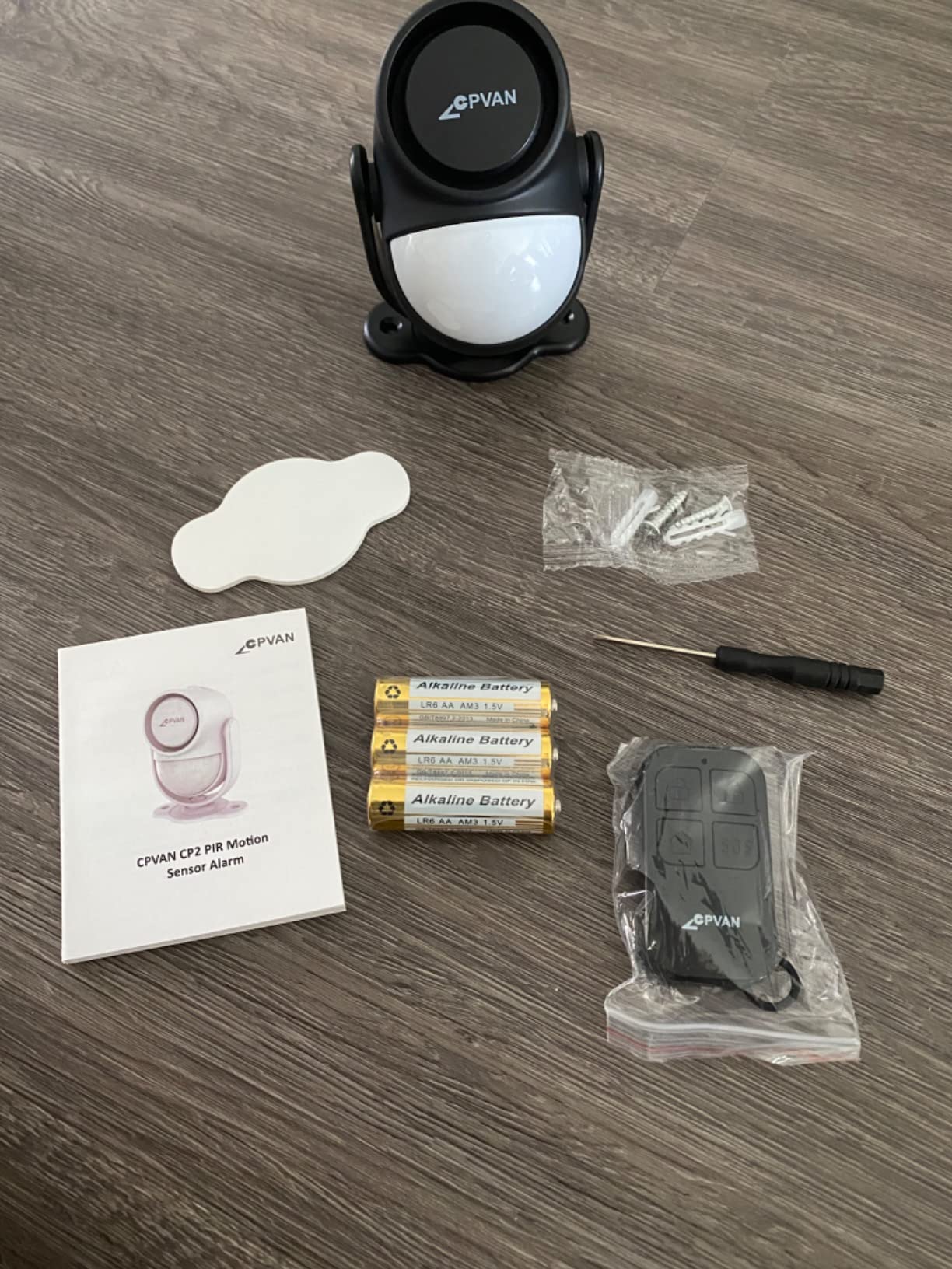 CPVAN 125dB Loud Motion Sensor Alarm with 328ft Remote Control (40ft PIR Detector, Batteries), Indoor Wireless Infrared Security Motion Detector with Siren for Home Garage Van (CP2 Pro, Black) customer photo 2