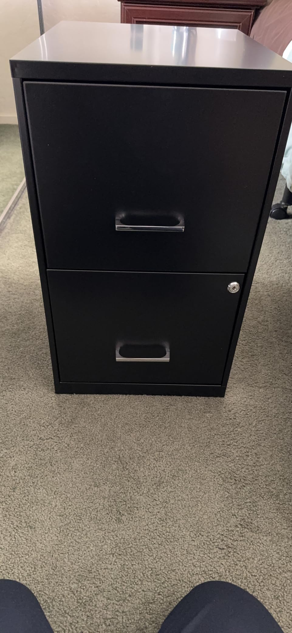 Alera Soho Vertical File Cabinet, 2 Drawers: File/File, Letter, Black, 14