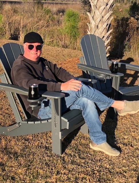 Folding Adirondack Chairs Patio Chairs Outdoor Adirondack Chair Weather Resistant Chair for Patio, Outside, Deck, Backyard, Fire Pit Chair, Campfire Chairs (Black) customer photo 1