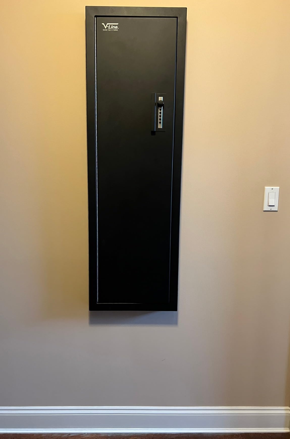 Tactical Closet Vault Flat Black in Wall Gun Safe and Tactical Gear Safe - This Safe Provides Security for Firearms, Simplex Lock - Fits Between Wall Studs - Ideal for Home or Office customer photo 1