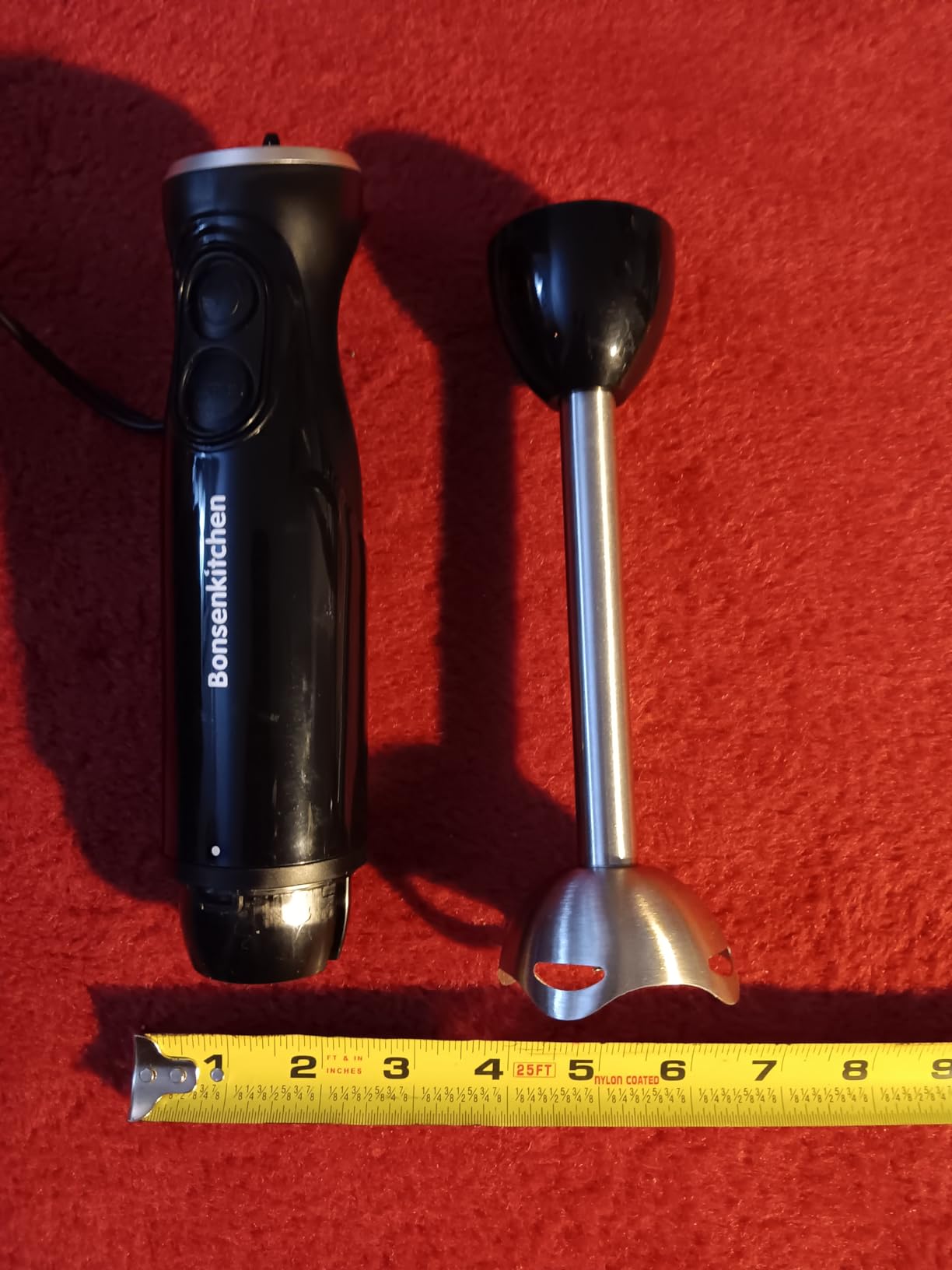 Bonsenkitchen Hand Blender, Immersion Blender with 2 Mixing Speed, Electric Handheld Mixer Portable Stick Mixer with Stainless Steel Blades for Soup, Smoothie, Puree, Baby Food customer photo 1