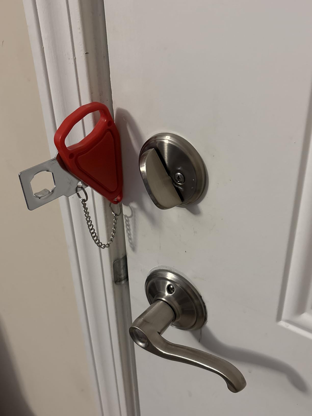 Portable Door Lock 2Pack Extra Lock for Additional Privacy and Safety in Home,Hotel and Apartment,Prevent Unauthorized Entry,Protect Family Security in Traveling customer photo 2
