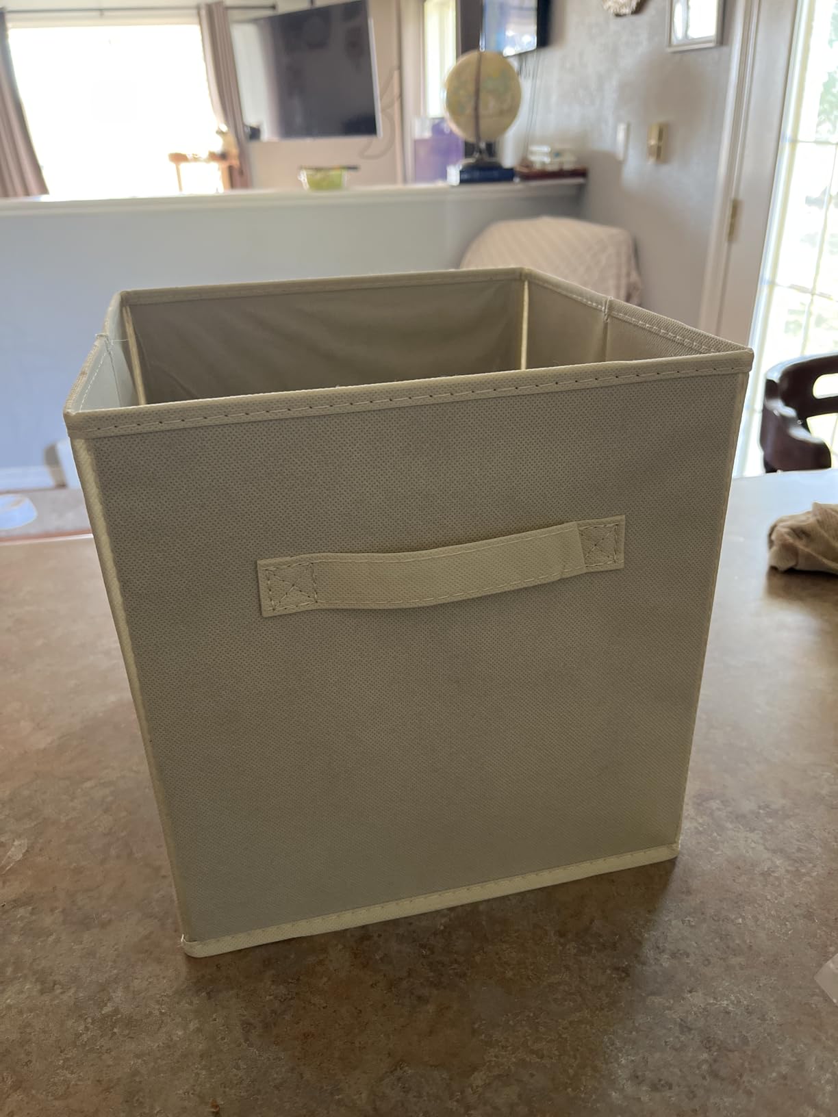 Amazon Basics Collapsible Fabric Storage Cube Bins Organizer with Handles, Sturdy, Beige, 13-x-13-x-13-inch, Pack of 6 customer photo 2