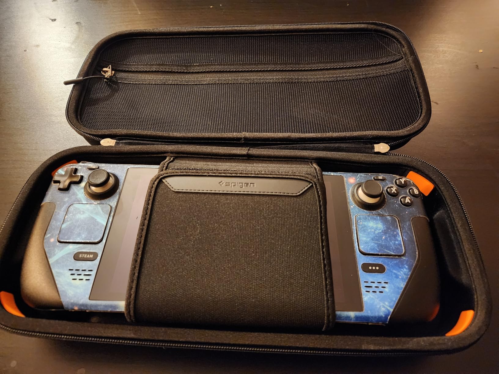 Spigen Rugged Armor Pro for Steam Deck LCD (2022) / OLED (2023) / ROG Xbox Ally X (2025) Hard Shell Carrying Case with Accessory Pockets & Charger Storage - Black customer photo 2