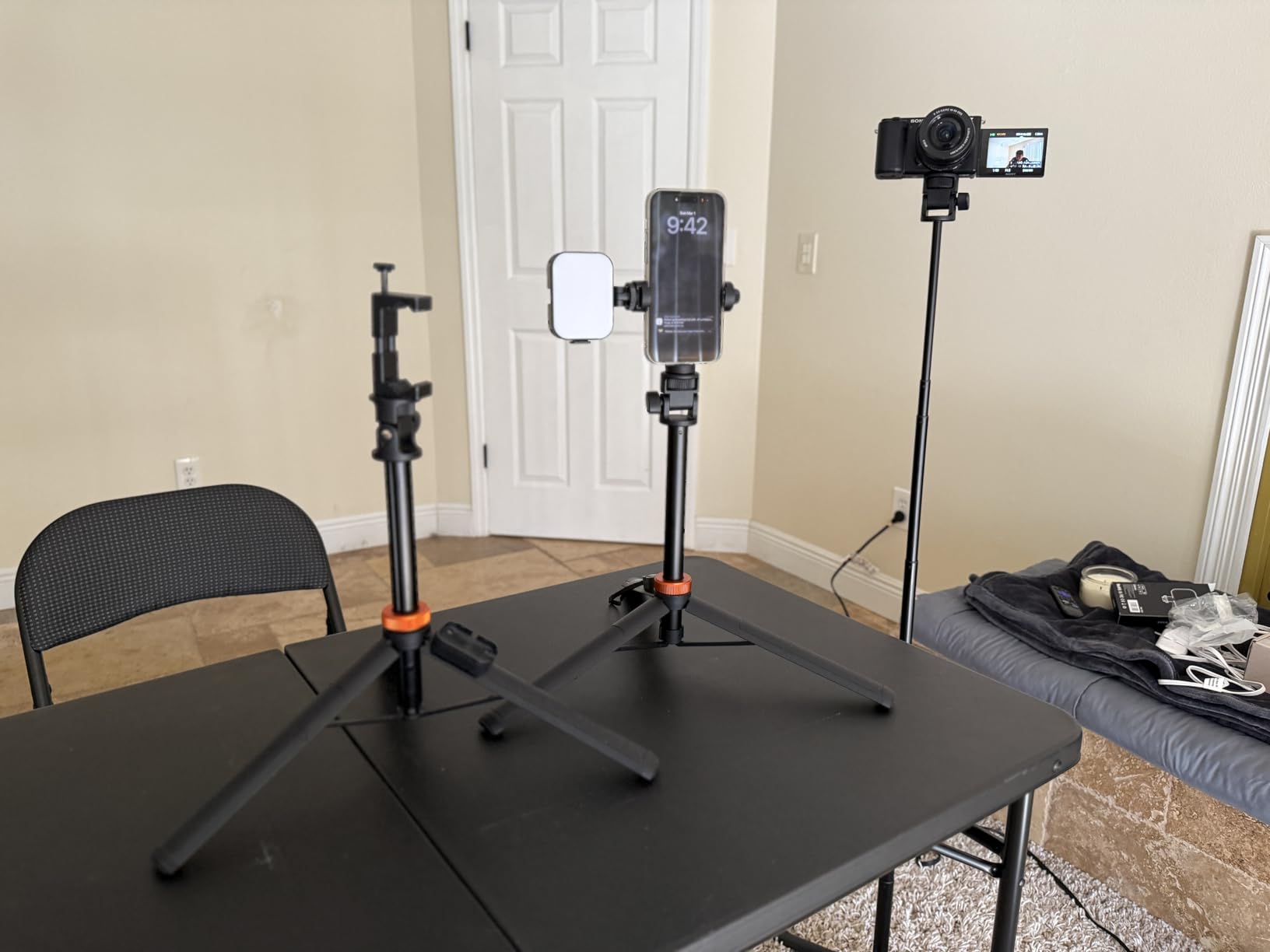EUCOS 62 Phone Tripod, Tripod for iPhone and Selfie Stick with Remote, Extendable Cell Phone Stand and Ultimate Phone Holder customer photo 2