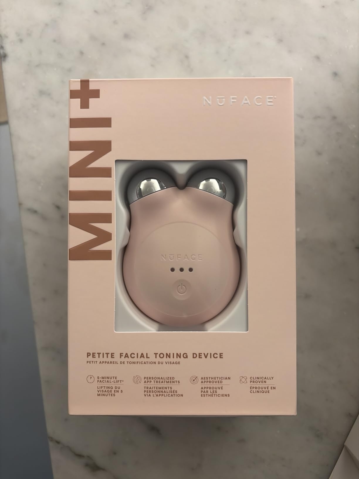 NuFACE MINI+ Microcurrent Facial Device Kit - FDA Cleared Face Sculpting & Skin Tightening Device to Contour, Lift & Tone + Microcurrent Gel Activator & Silk Creme - Sandy Rose customer photo 2