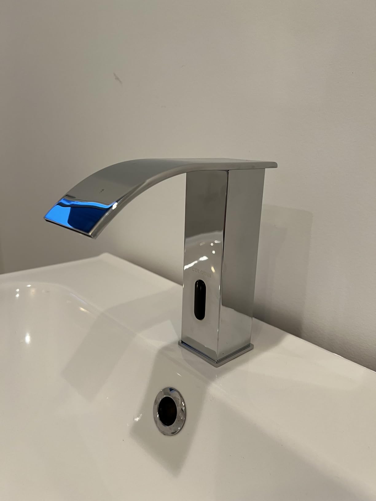 Automatic Sensor Touchless Bathroom Faucet, Modern Chrome Bathroom Faucet for Sink 1 Hole, Waterfall Single Hole Bathroom Sink Faucet Stainless Steel, Hands Free Motion Sensor Lavatory Faucet customer photo 1