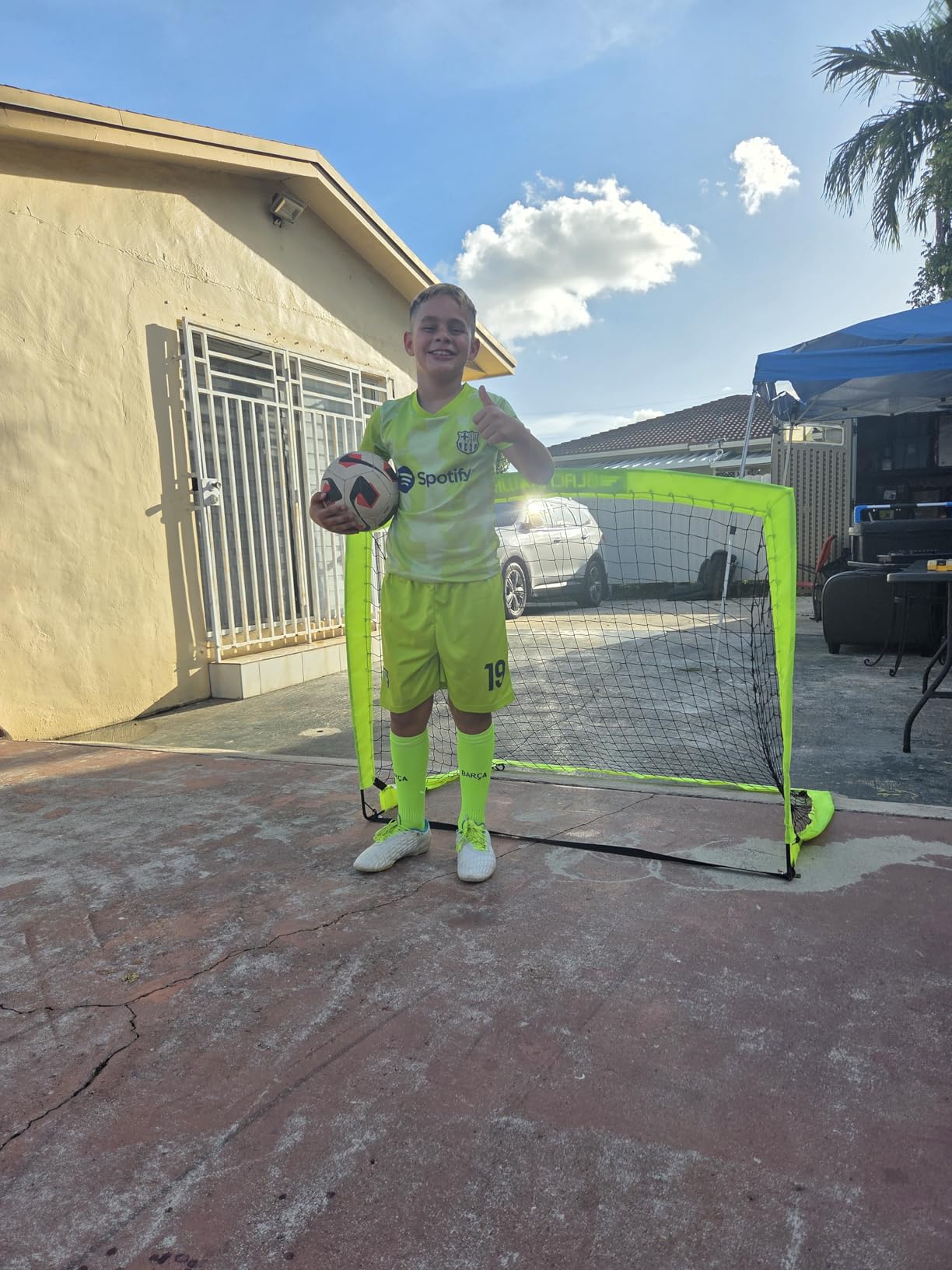2 Pack 4' x 3' Size Portable Kid Soccer Goals for Backyard, Indoor and Outdoor Pop Up Soccer Goals, Orange, Theresduet customer photo 2