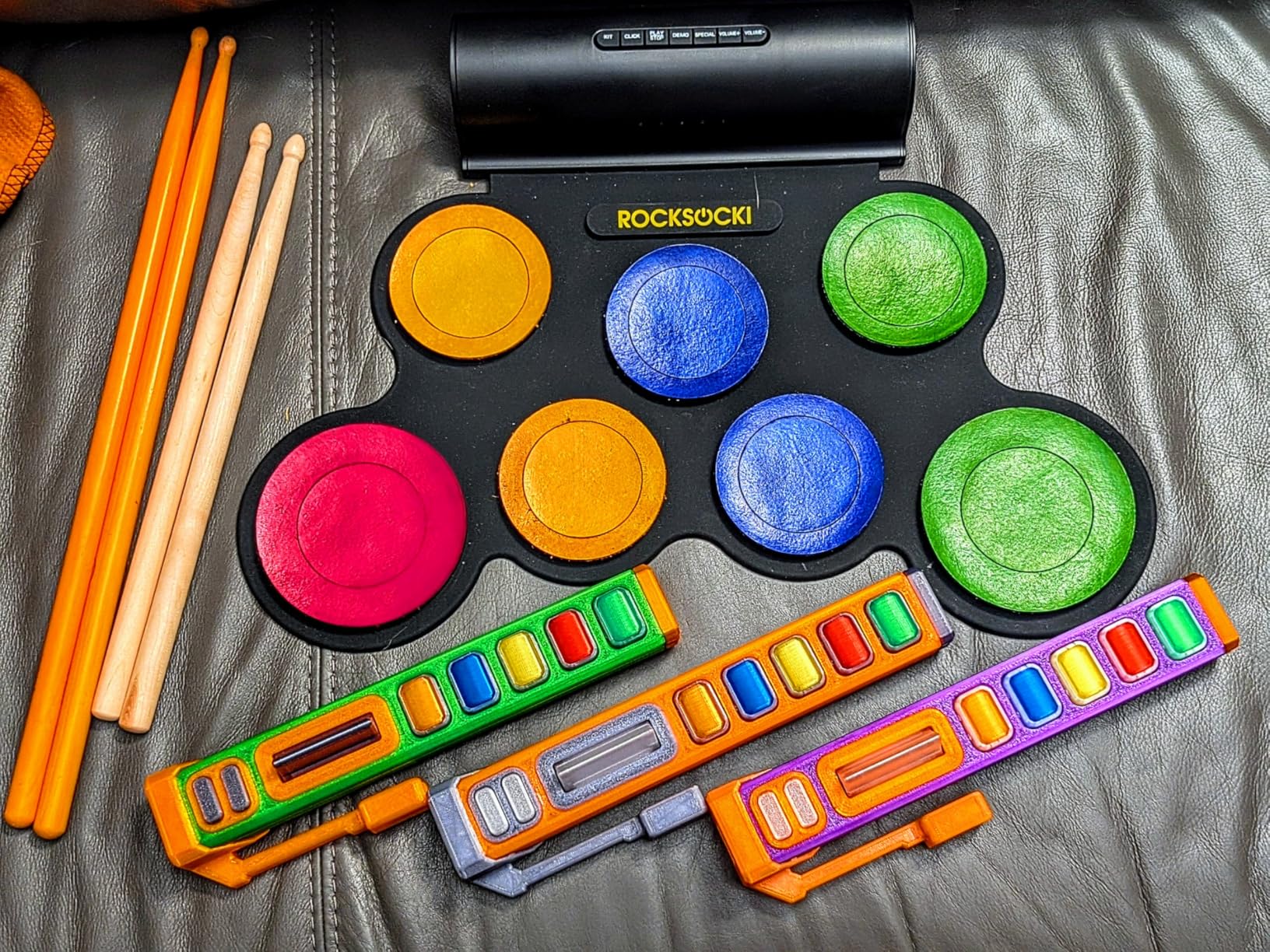 ROCKSOCKI Electric Drum Set, 7-Pad Kids Electronic Drum Set with Headphone Included, Roll-up Drum Practice Pad, Great Holiday Xmas Birthday Gift for Kids customer photo 1