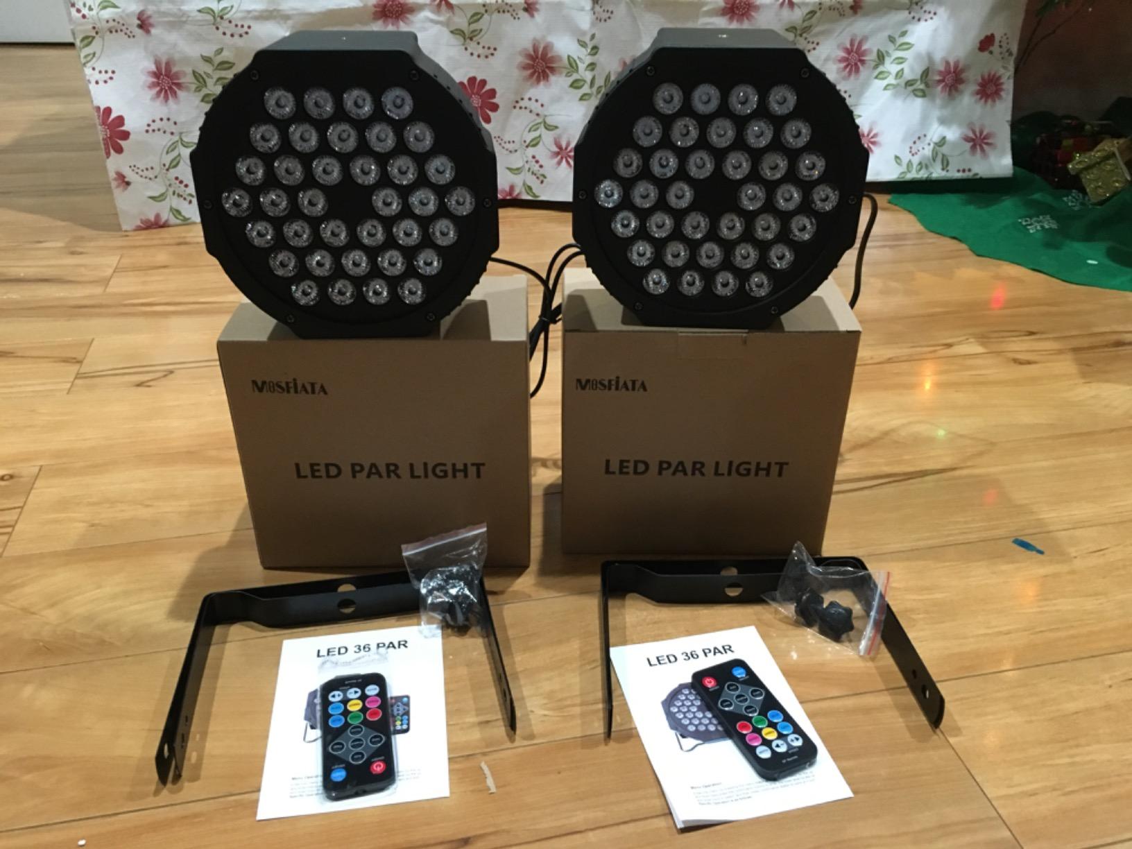 MOSFiATA Par Lights 4 Pack, RGB 36 LED Stage Light Sound Activated DMX Control, 7 Modes Uplighting with Remote Control Stage Lighting, DJ Party Light for Club KTV Disco Party (4 Pack) customer photo 2