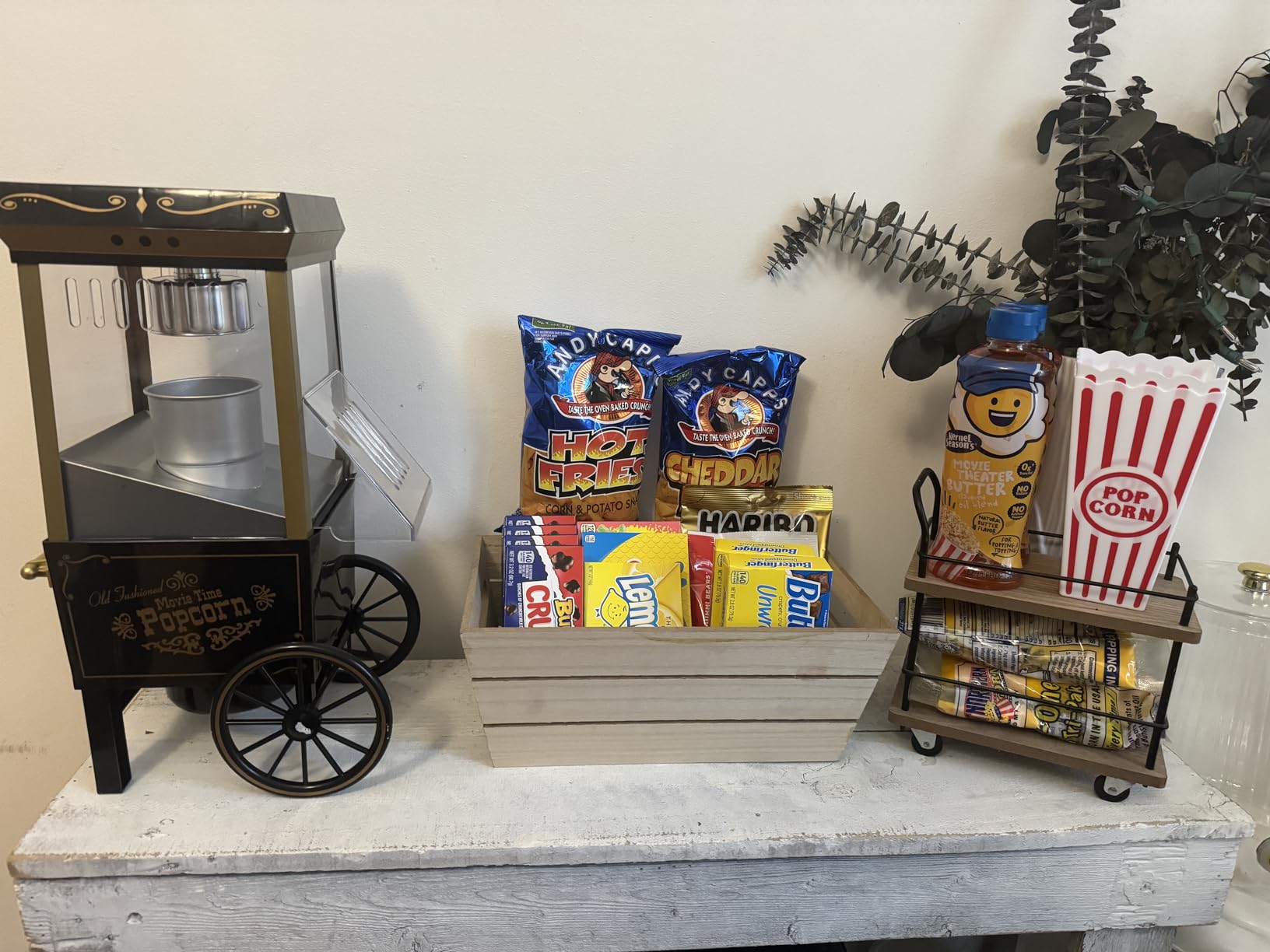 Nostalgia Vintage Hot-Air Popcorn Maker Machine - Makes Up to 12 Cups - Oil-Free - Healthier Popcorn - Classic Stand-Up Cart With Wheels customer photo 2