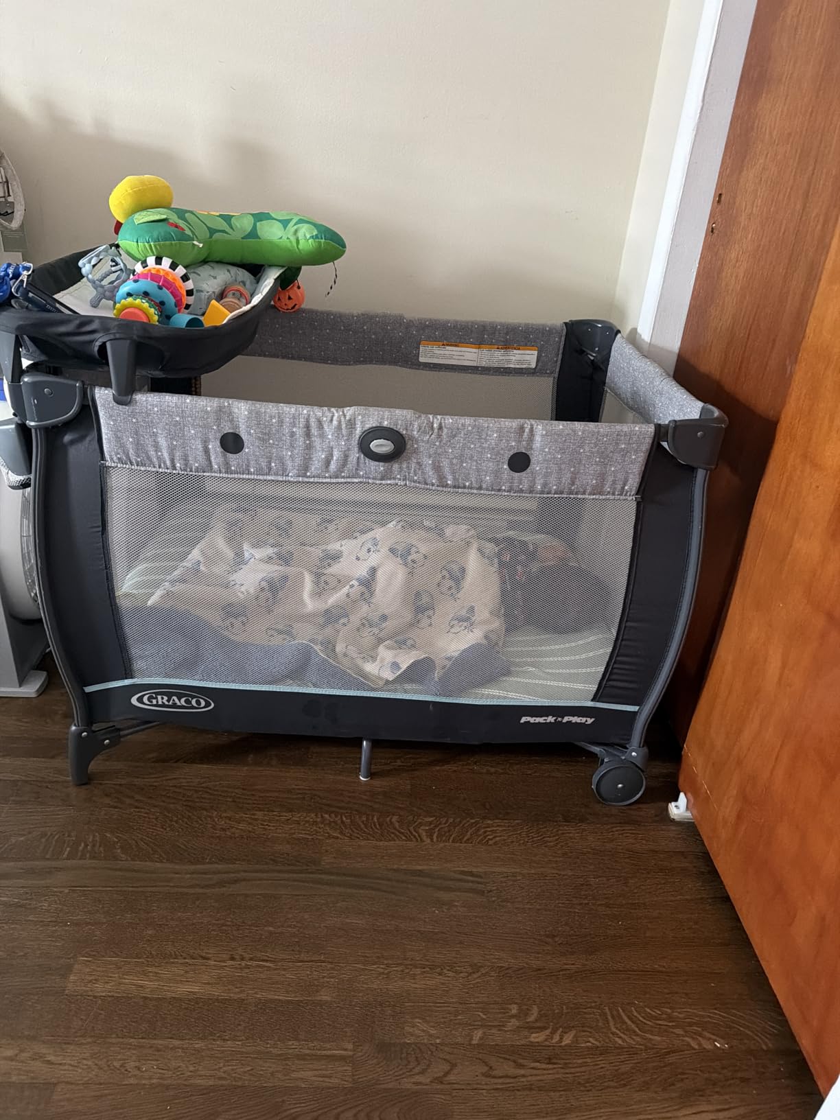 Graco Pack 'n Play Travel Dome LX Playard - Raised Travel Bassinet, UV-50 Canopy, Changer & Storage, Astin customer photo 1