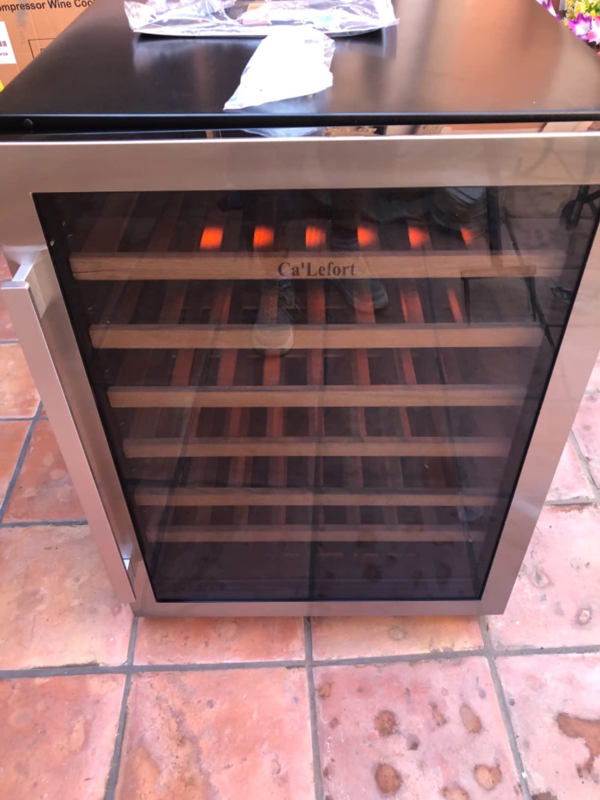 Ca'Lefort 15 Inch Wine Fridge, 28 Bottle Wine Cooler Refrigerator, 40-65°F Wine Refrigerator Glass Door, 3 LED Dual Zone Wine Fridge, Built-in or Freestanding Fridge for Home/Bar/Kitchen (3.0 cu.ft) customer photo 2