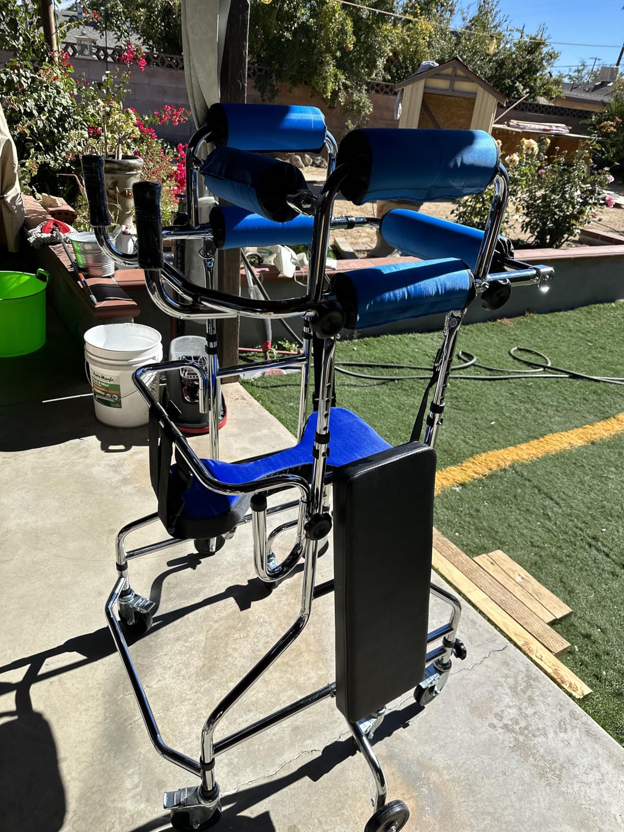 Adult Standing Walker for Seniors Hemiplegia Rehabilitation Standing Frame, Anti Recline, Lower Limb Training, Adjustable Height, Walker Aid for The Disabled, Suitable for People of 58-71 in customer photo 1