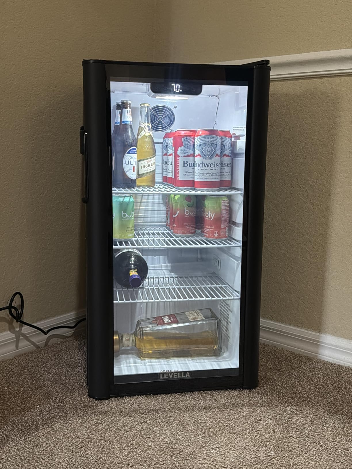 PremiumLevella PRF65DX Single Door Merchandiser Refrigerator-Upright Beverage Cooler-6.5 cu ft-Silver, 6.5 cu.ft. Single Swing Door customer photo 1