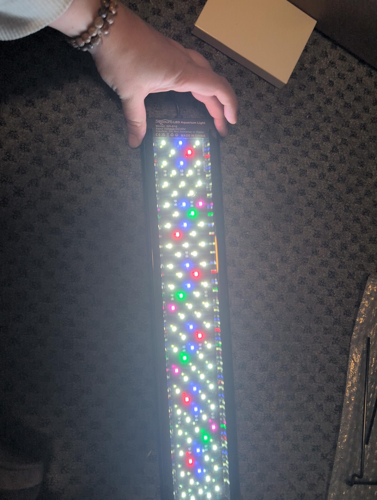 SEAOURA Led Aquarium Light for Plants-Full Spectrum Fish Tank Light with Timer Auto On/Off, 12-18 Inch, Adjustable Brightness, White Blue Red Green Pink LEDs with Extendable Brackets for Freshwater customer photo 2