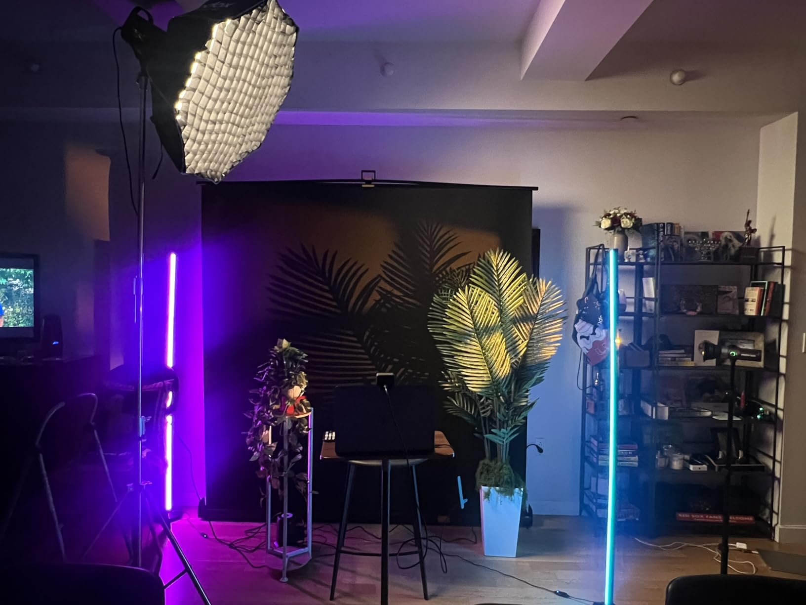 【Wider Style】 RAUBAY 78.7 x 82.7in Large Collapsible Gray Backdrop Screen Portable Retractable Panel Photo Gray Background with Stand for Video Conference, Photographic Studio, Streaming customer photo 2