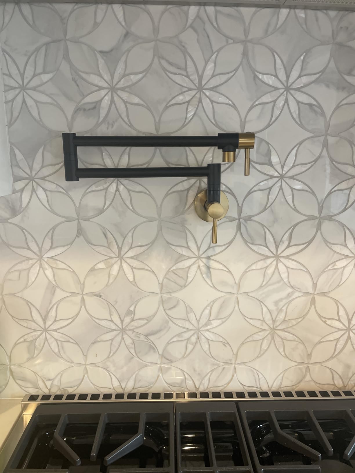 Fransiton Brushed Nickel Pot Filler, Pot Filler Faucet Wall Mount, Brass Folding Stretchable with Double Joint Swing Arm customer photo 1