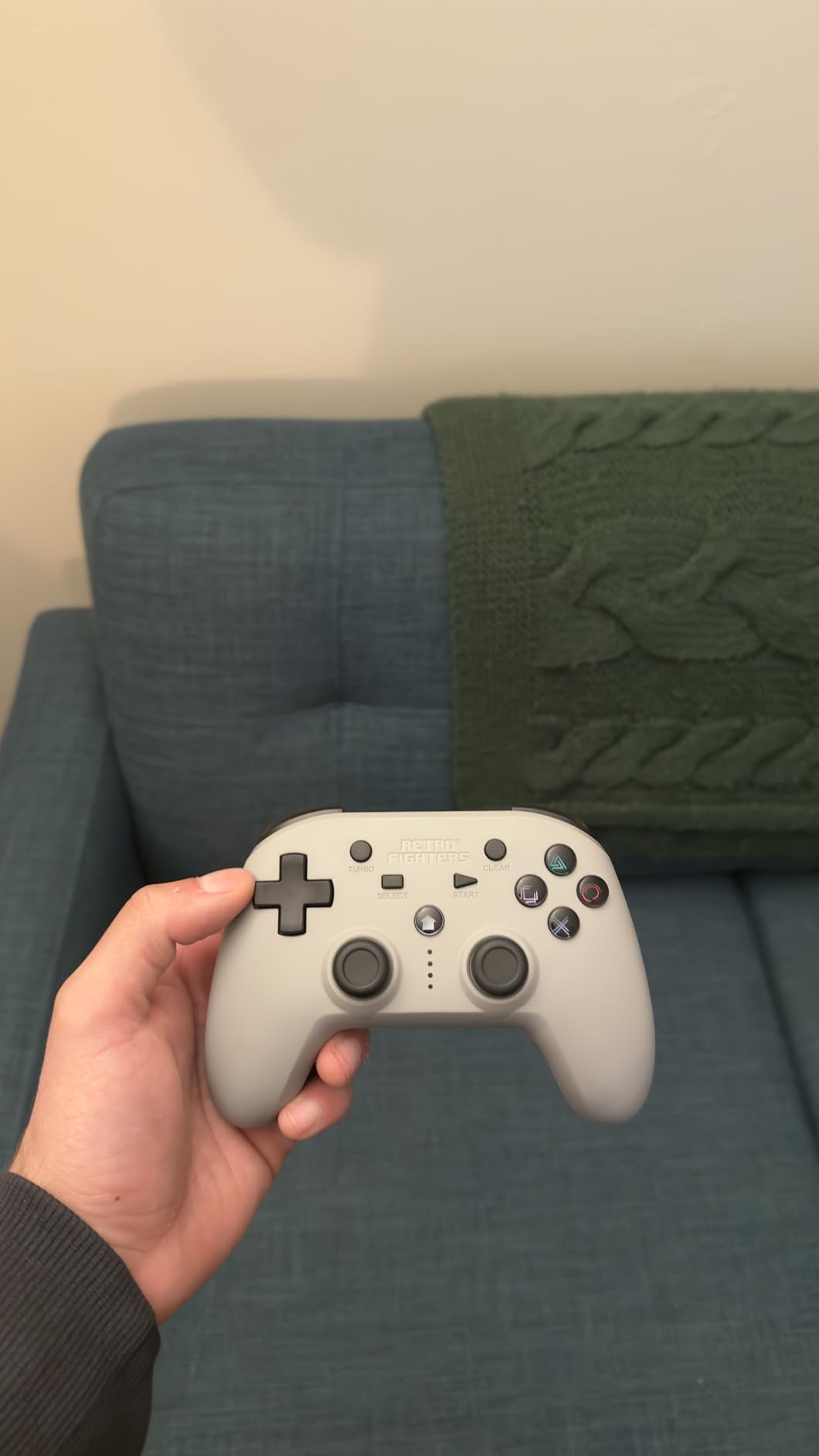 Retro Fighters Defender Next-Gen PS1 - PS2 - PS3 - PS Classic - Switch & PC Compatible Wireless Controller, Grey customer photo 2