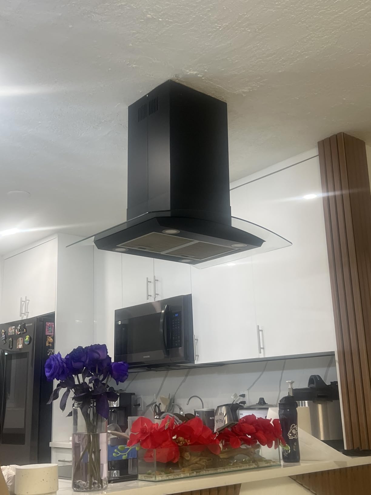 JOEAONZ Island Range Hood 30 Inch 700 CFM Gesture & Touch Control Ceiling Mount Stainless Steel Kitchen Vent Hood customer photo 2