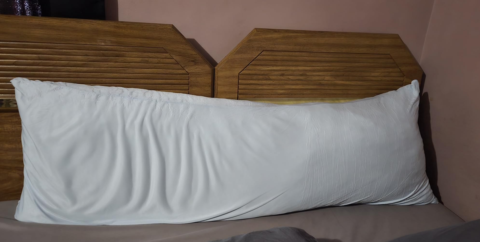 WhatsBedding Memory Foam Body Pillow with Removable Pillowcase - Fluffy Body Pillows for Adults - Large Long Bed Pillows for Sleeping - White customer photo 2