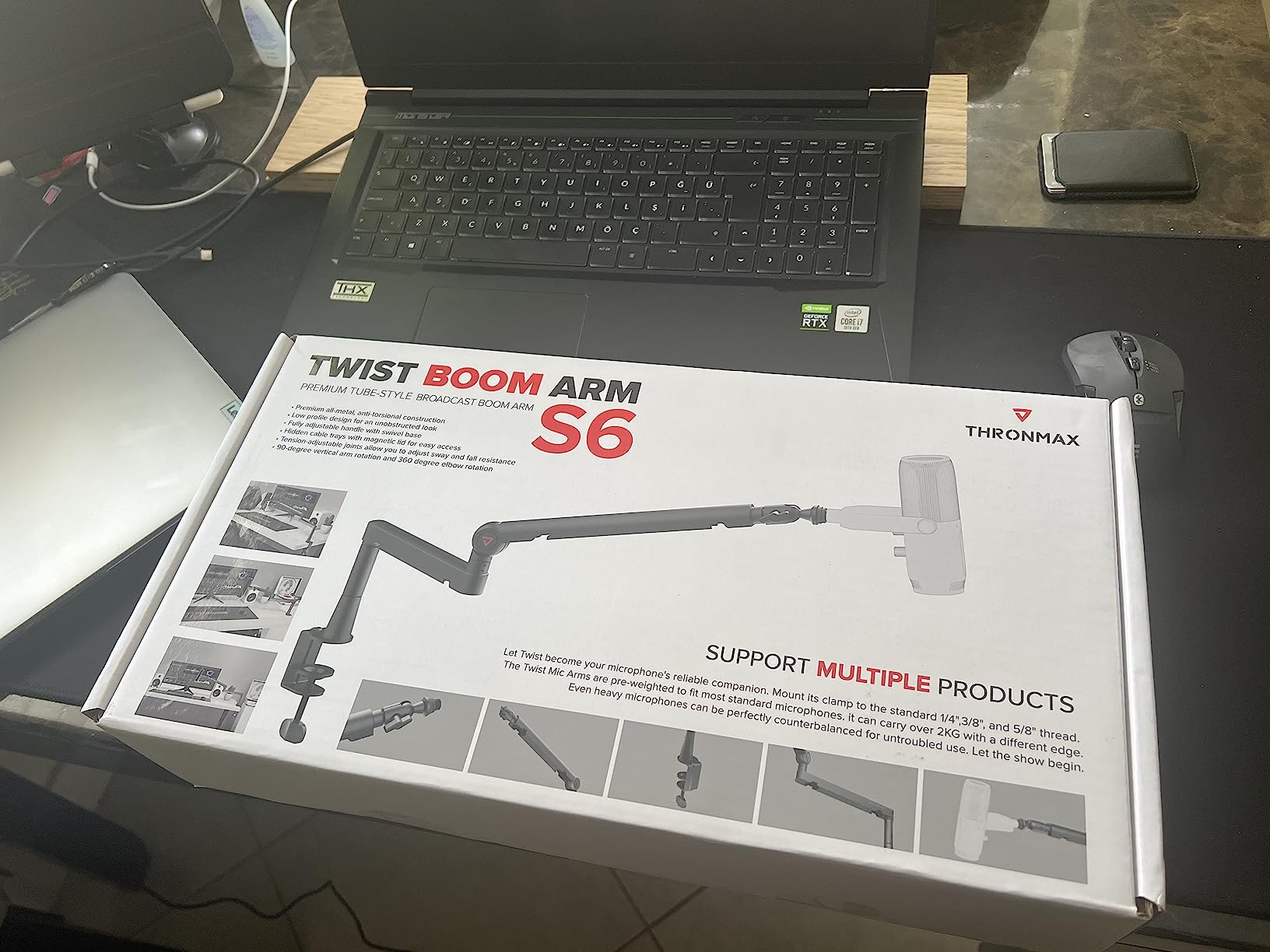 THRONMAX Twist S6 Microphone Boom Arm, Low Profile Mic Stand with Cable Management, Desk Clamp, Versatile Mounting, All-Metal customer photo 1