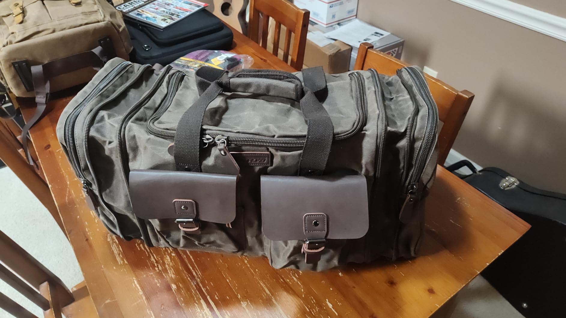 Waxed Canvas Duffle Bag - 50L Waterproof Weekender Overnight Travel Bag customer photo 1